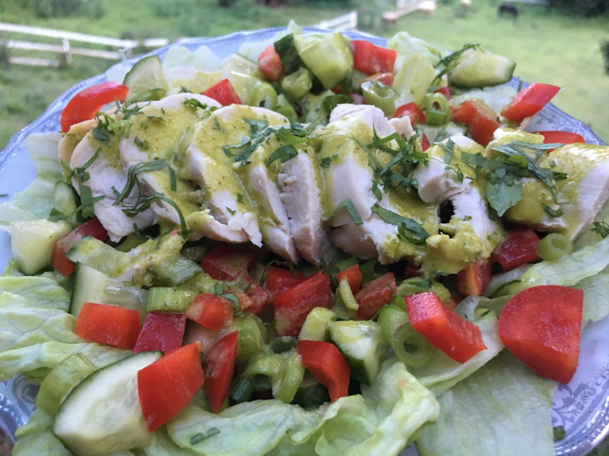 CHICKEN SALAD WITH CUCUMBER DRESSING