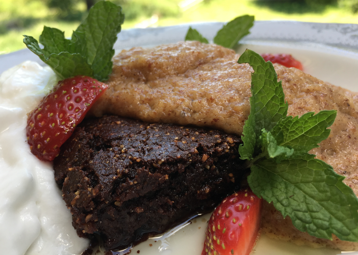 BROWNIE PUDDING WITH ALMOND BUTTER SAUCE (Another favourite of mine)