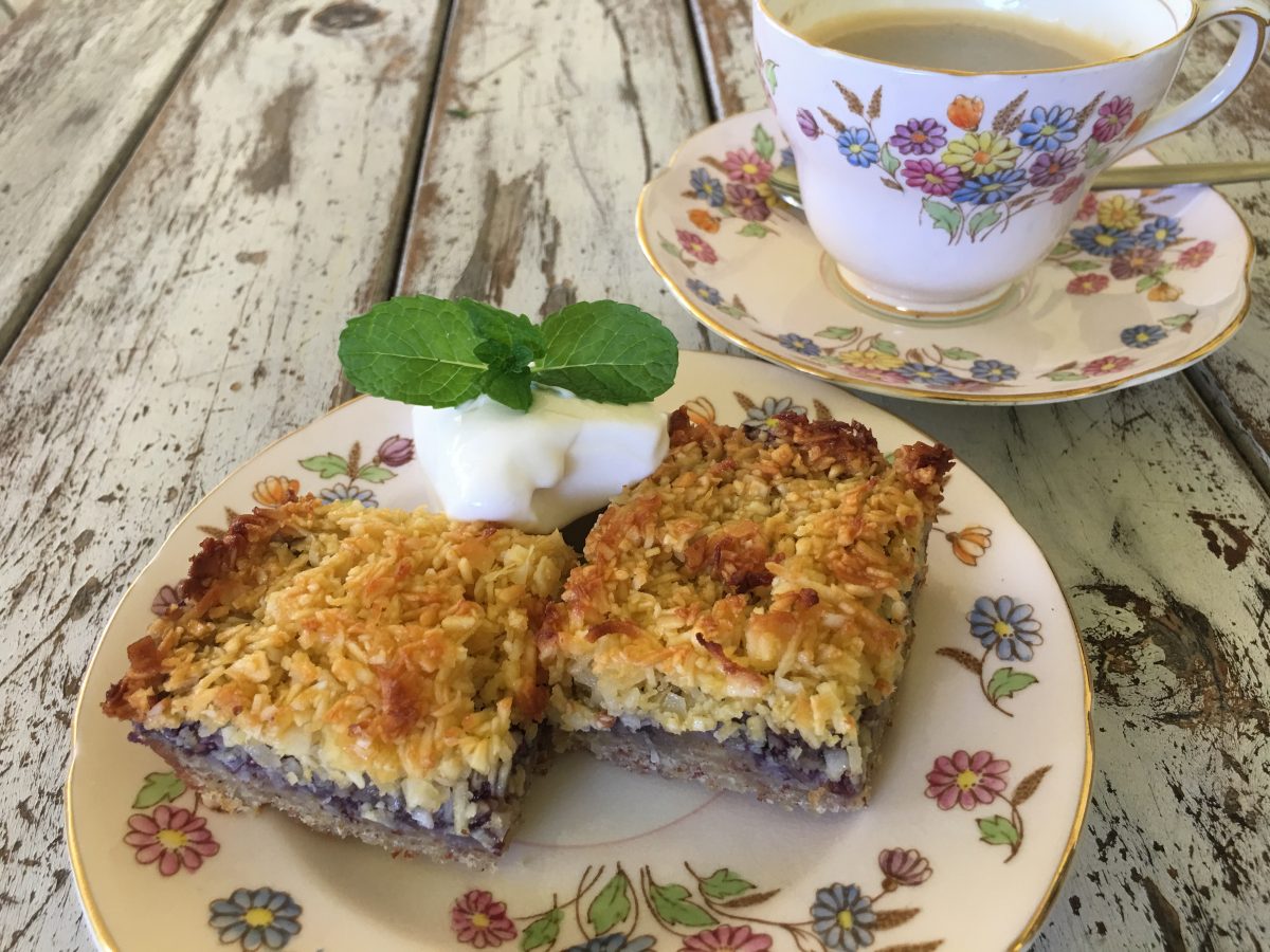 BLUEBERRY COCONUT SLICE
