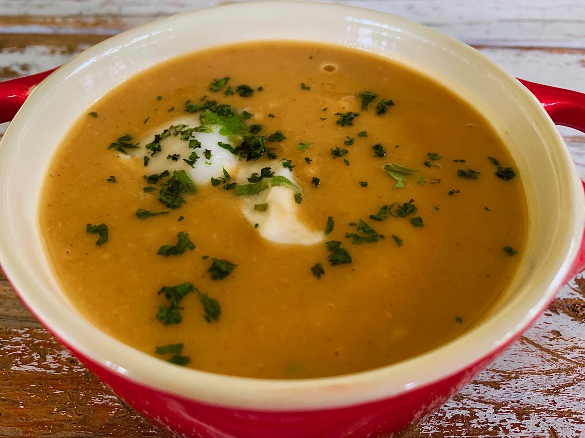 SPICY SWEET POTATO AND CHICKPEA SOUP