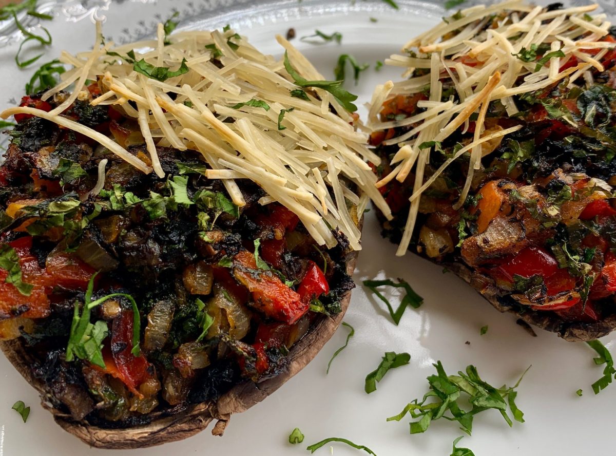 TOMATO AND GARLIC STUFFED MUSHROOMS