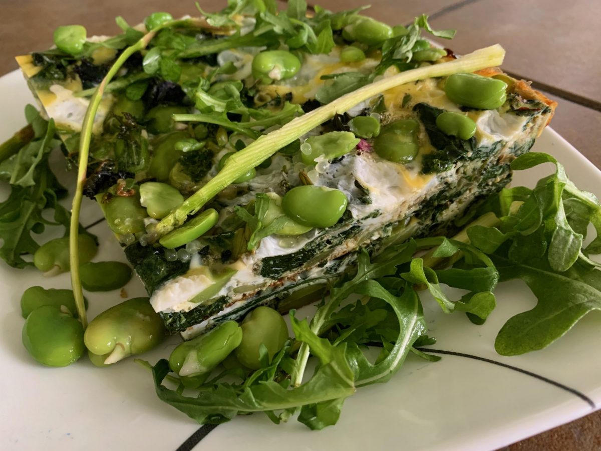 SPINACH AND BROADBEAN FRITTATA