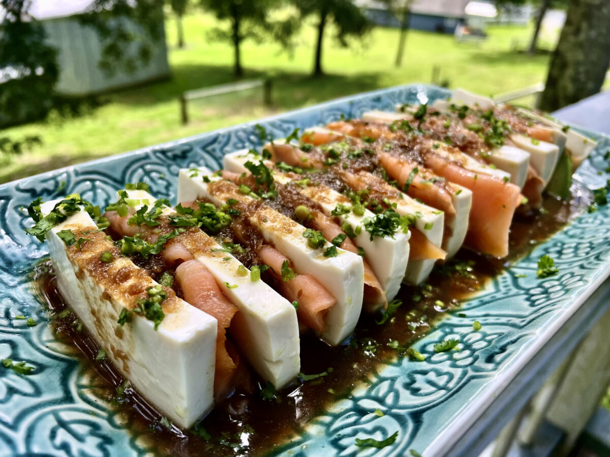 TOFU, SALMON AND AVOCADO SALAD