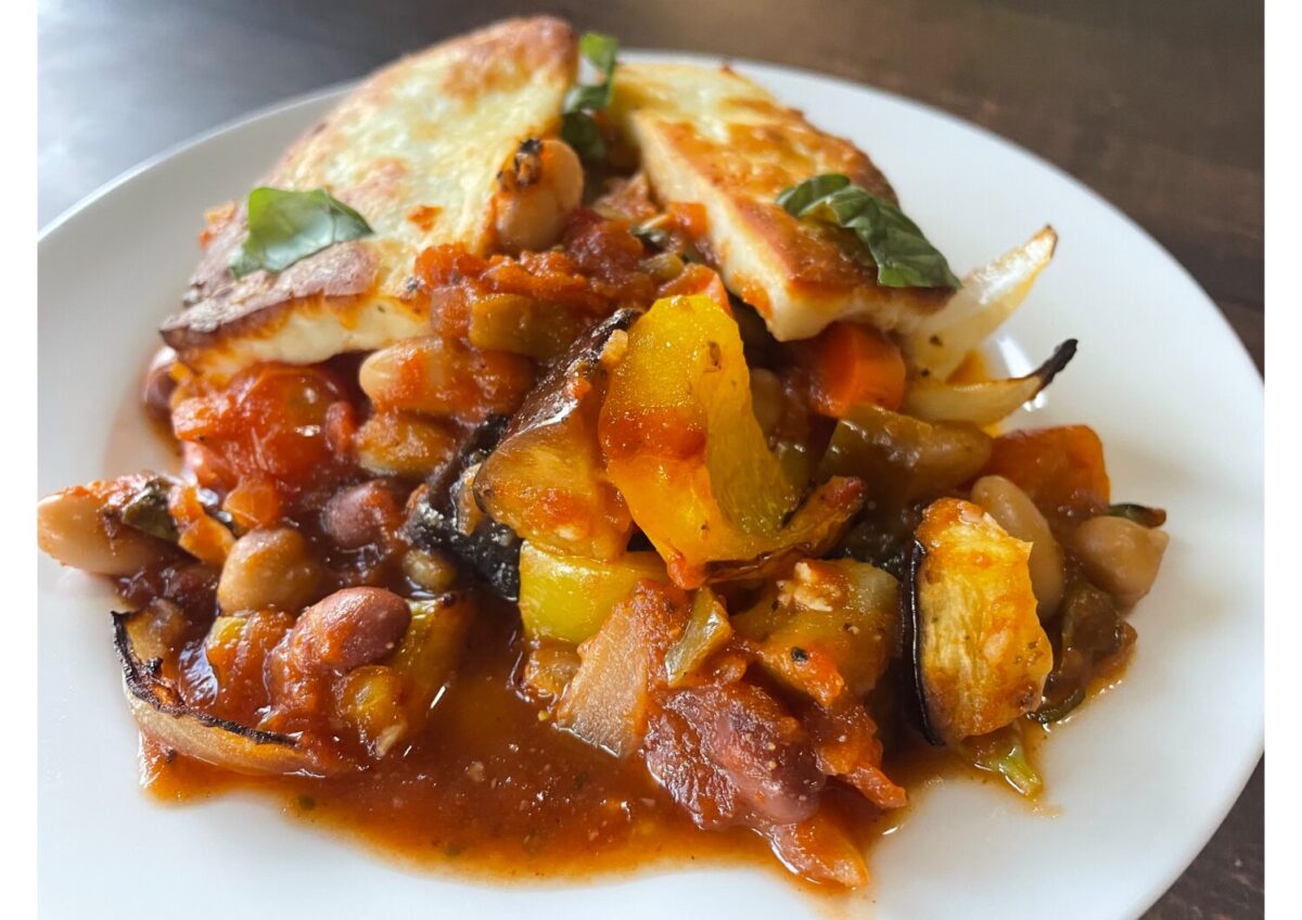 RATATOUILLE AND HALLOUMI BAKE