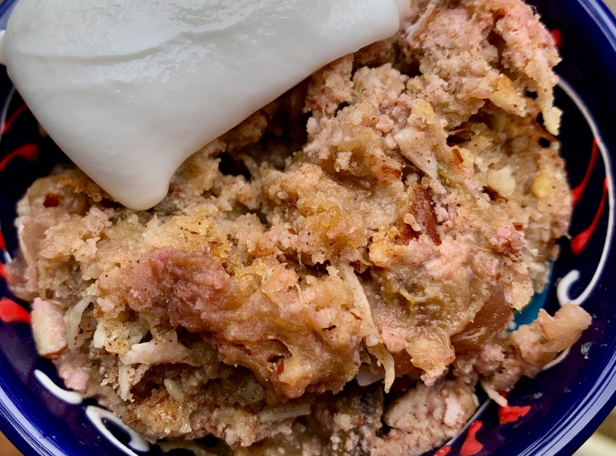 RHUBARB AND APPLE CRUMBLE